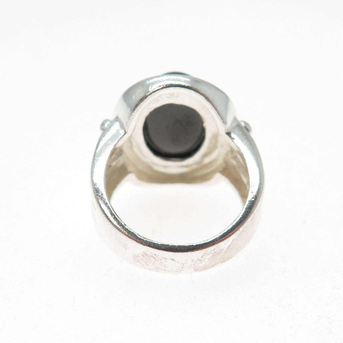 CLYDE DUNEIER CID Sterling Silver Vintage Real Cabochon Black Onyx Ring Size 5