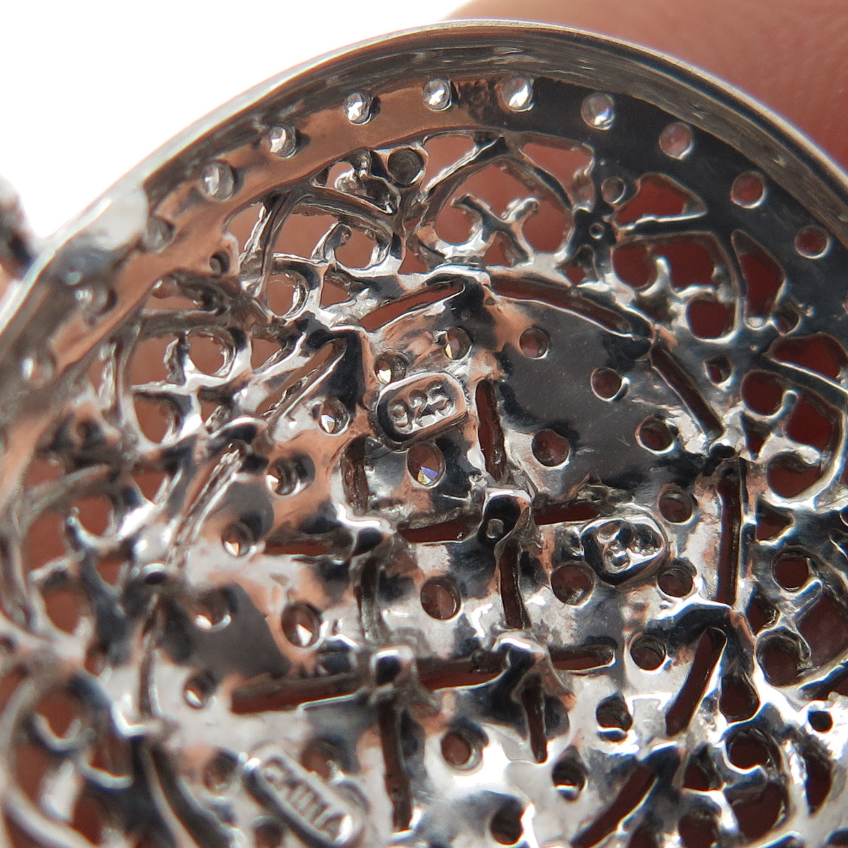 925 Sterling Silver Round-Cut C Z Locket Charm Pendant