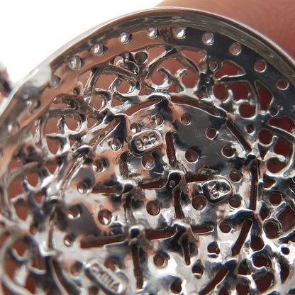 925 Sterling Silver Round-Cut C Z Locket Charm Pendant