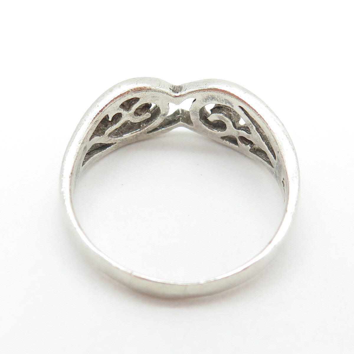 925 Sterling Silver Vintage Swirl Ring Size 10.75