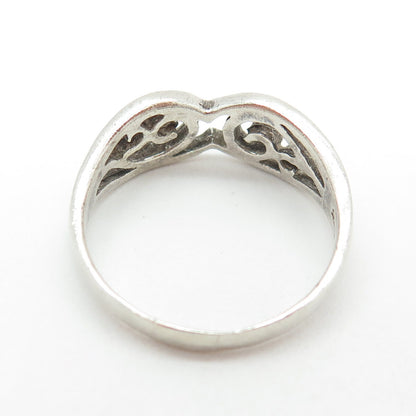 925 Sterling Silver Vintage Swirl Ring Size 10.75