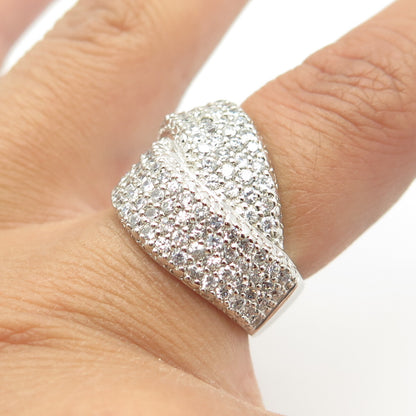 925 Sterling Silver Chapal Zenray Pave C Z Ring Size 6.25