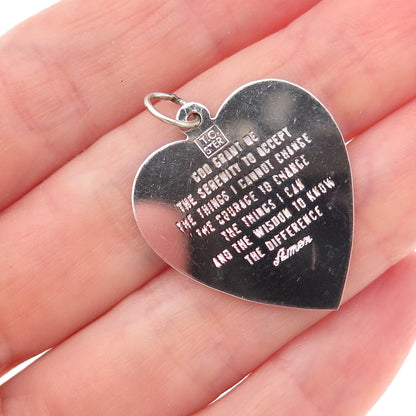Town & Country 925 Sterling Silver Vintage Prayer Hands Heart Charm Pendant