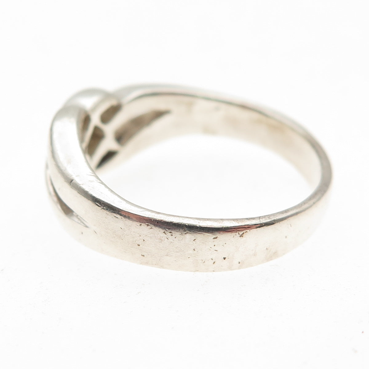 925 Sterling Silver Vintage Modernist Wavy Ring Size 9
