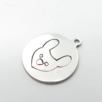 925 Sterling Silver USA Two In Town Rabbit Charm Pendant