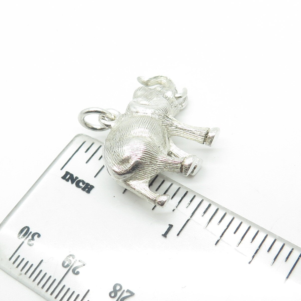 925 Sterling Silver Vintage Elephant Safari 3D Pendant