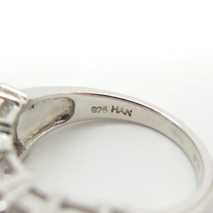 HAN 925 Sterling Silver Multi-C Z Ring Size 7