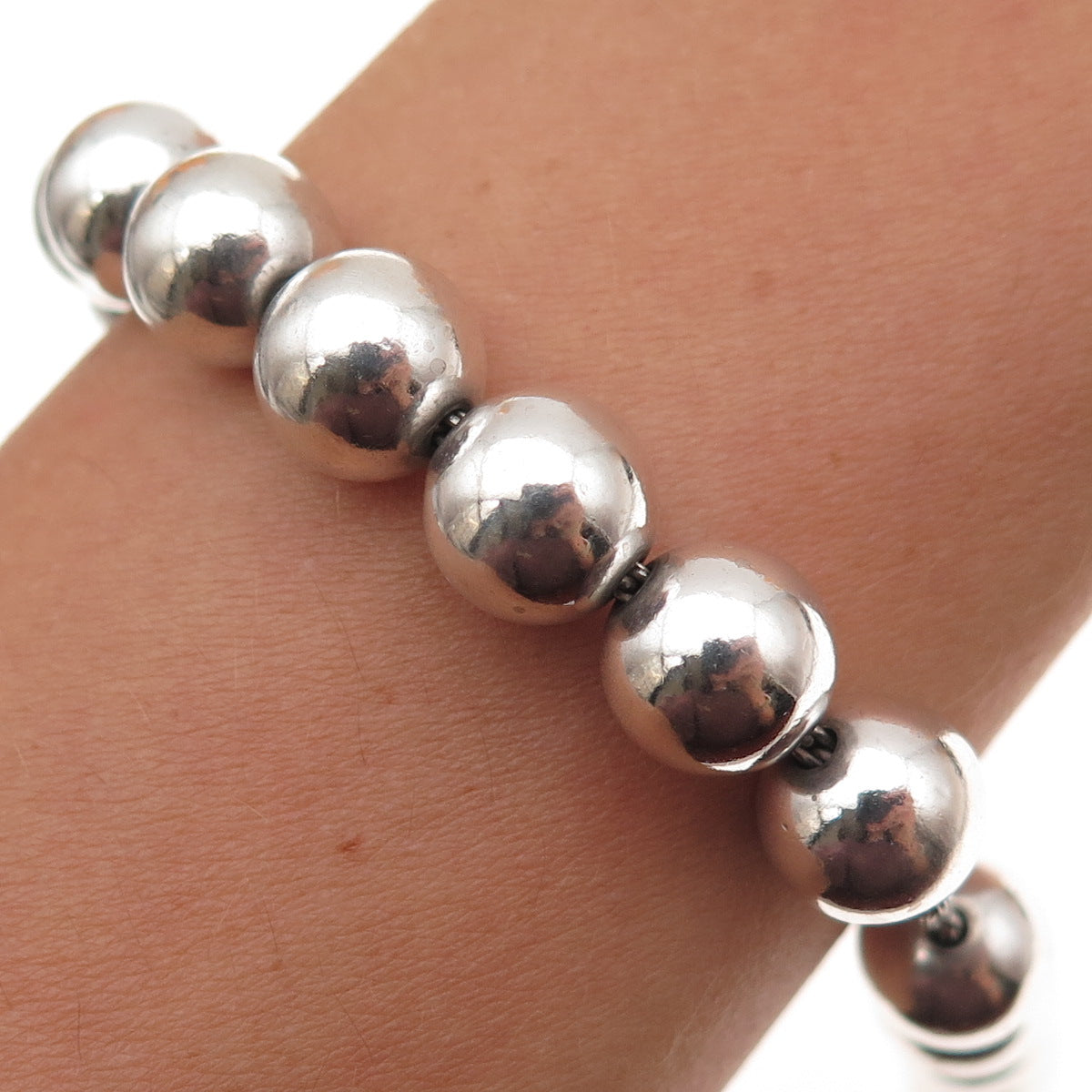 Tiffany & Co. 925 Sterling Silver Vintage HardWear Ball Beaded Bracelet 7.25"