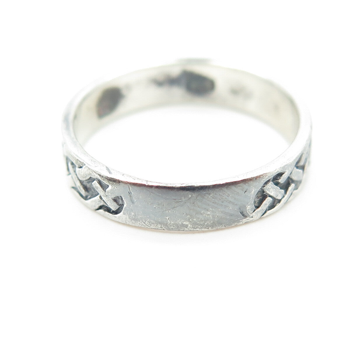CHAPAL ZENRAY 925 Sterling Silver Vintage Celtic Knot Band Ring Size 8