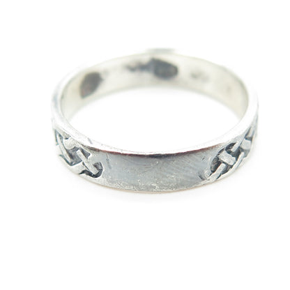 CHAPAL ZENRAY 925 Sterling Silver Vintage Celtic Knot Band Ring Size 8