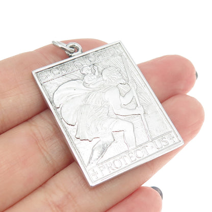 CHARLES THOMAE 925 Sterling Silver Vintage St. Christopher Religious Pendant