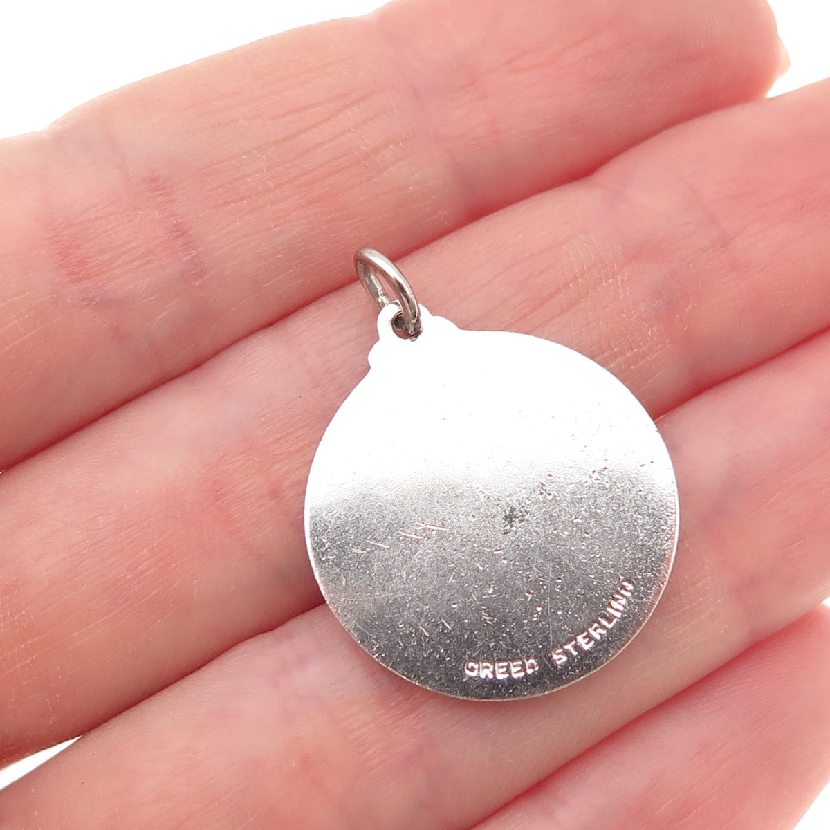 Creed 925 Sterling Silver Vintage Enamel Religious Symbols Charm Pendant