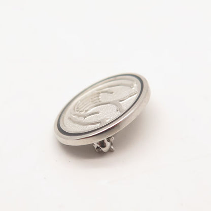 925 Sterling Silver Vintage Enamel Allstate Insurance Logo Pin Brooch