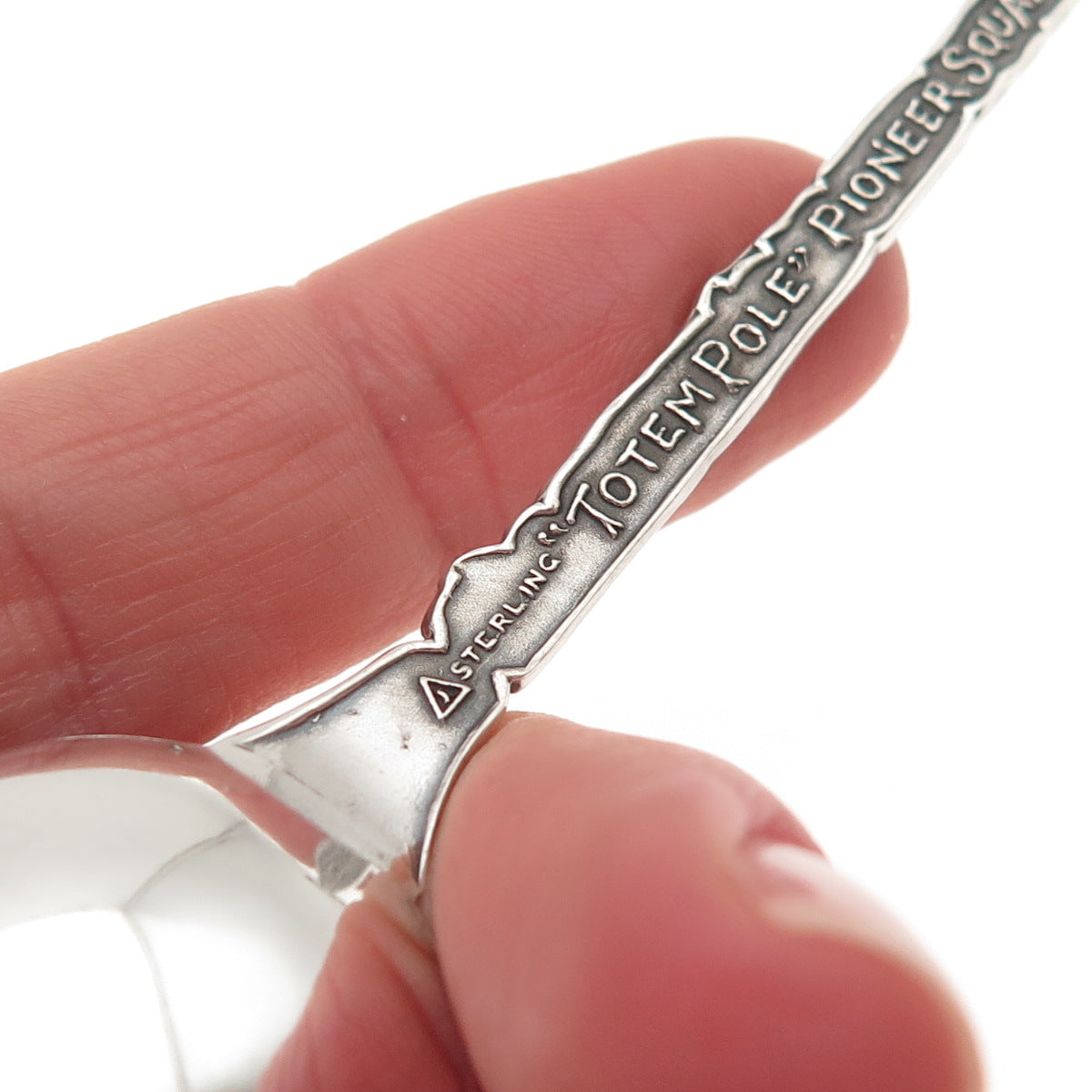 925 Sterling Antique Art Deco Pioneer Square Totem Pole Seattle Coffee Spoon