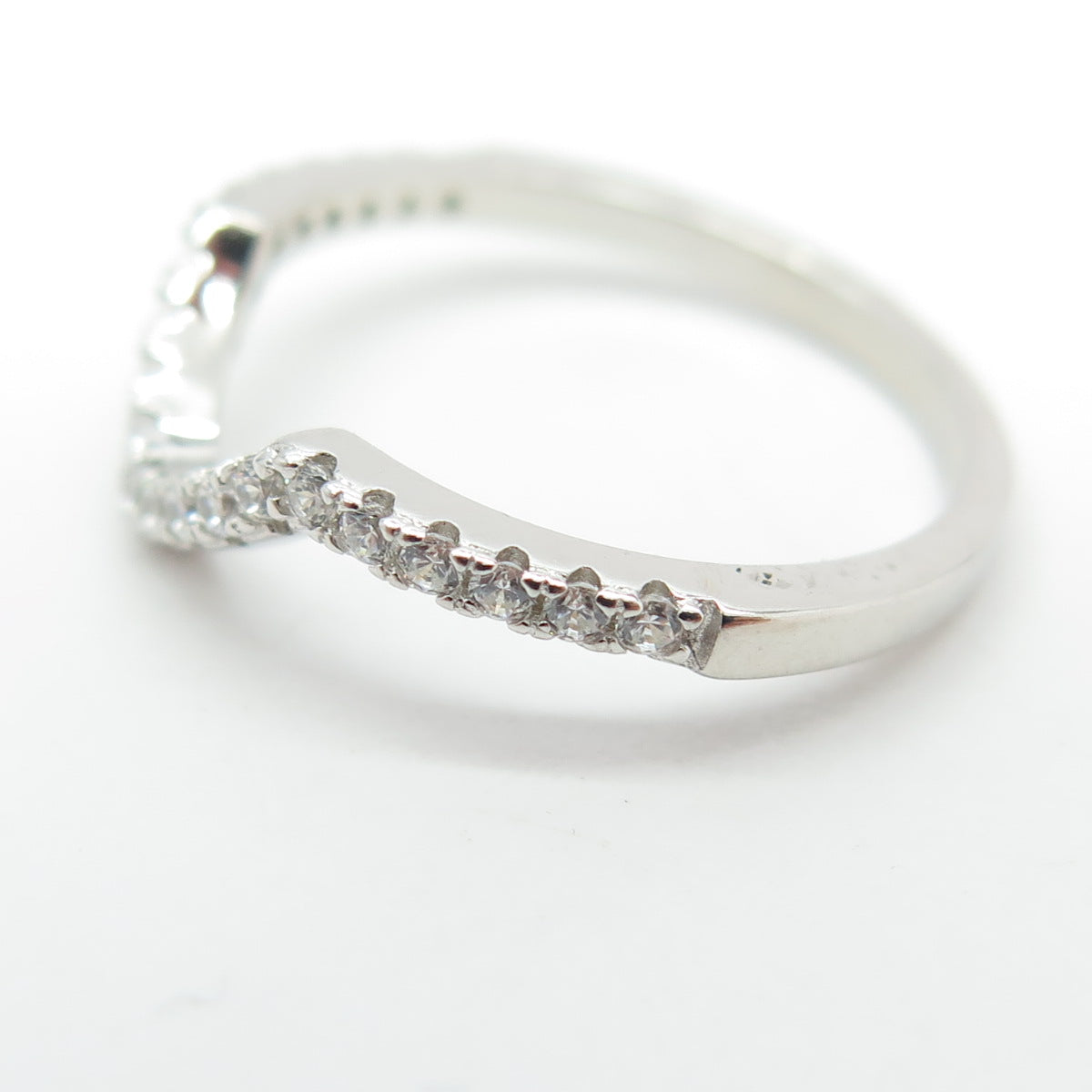 925 Sterling Silver Round-Cut C Z Stackable Ring Size 5