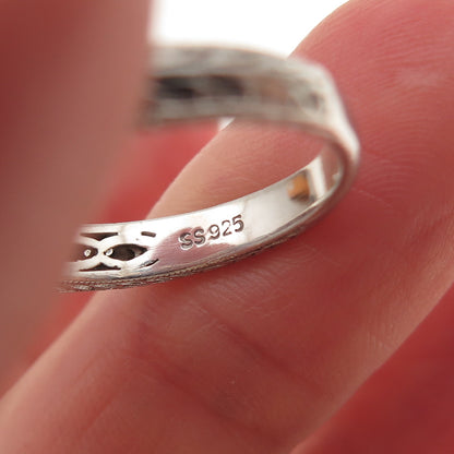 925 Sterling Silver Princess & Round-Cut C Z Engagement Ring Size 7