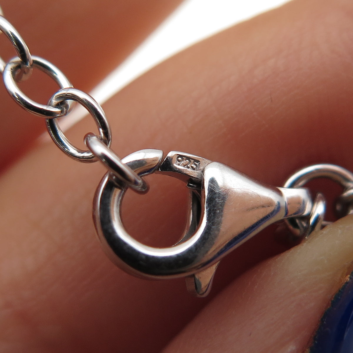 925 Sterling Silver Petal Station Cable Chain Necklace 28"