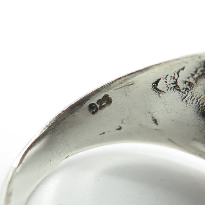 925 Sterling Silver Vintage Skull Biker Ring Size 12