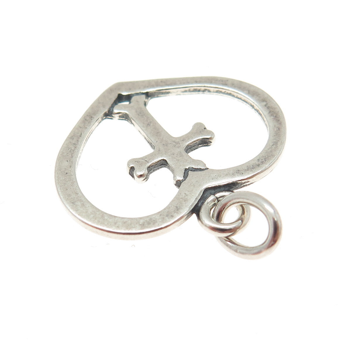 LISA LEE CREATIONS 925 Sterling Silver Vintage Cross & Heart Charm Pendant