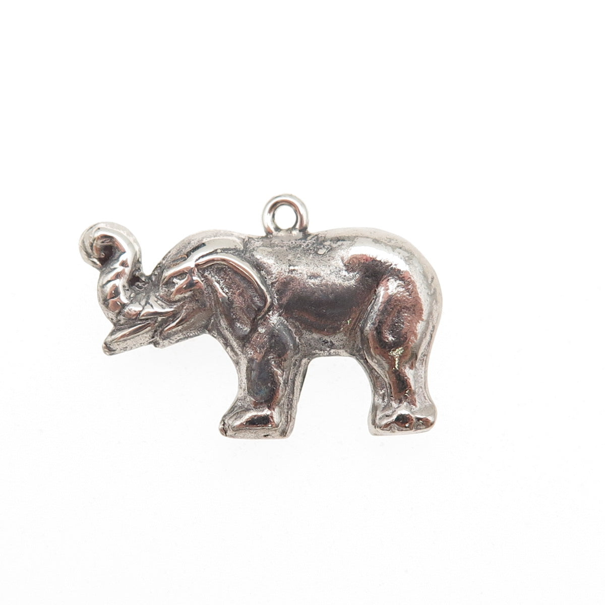 925 Sterling Silver Vintage Elephant Oxidized Mini Charm Pendant
