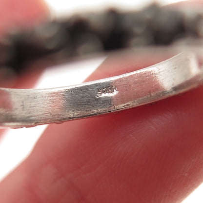 925 Sterling Silver Vintage Granulated Oxidized Band Ring Size 7