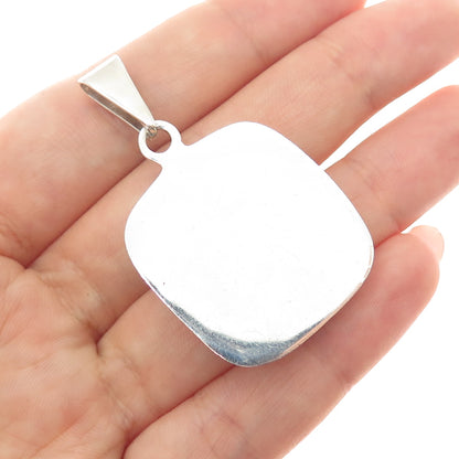 925 Sterling Silver Vintage Modernist Spiral Charm Pendant