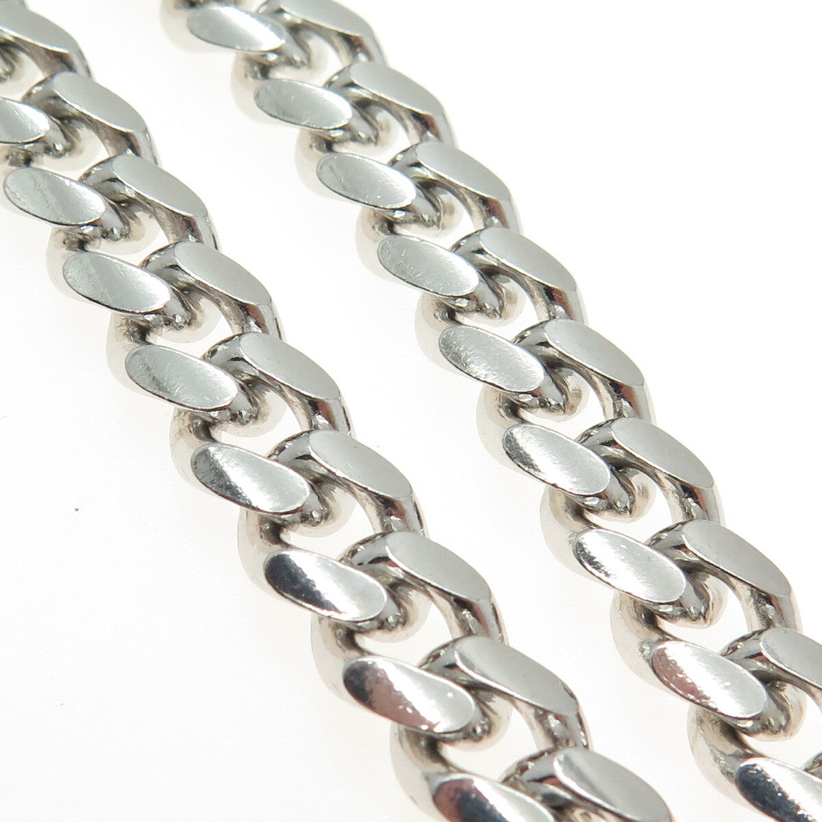 925 Sterling Silver Vintage Italy Cuban Link Bracelet 8.5"