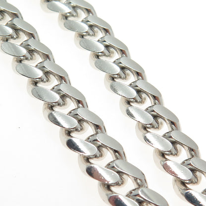 925 Sterling Silver Vintage Italy Cuban Link Bracelet 8.5"