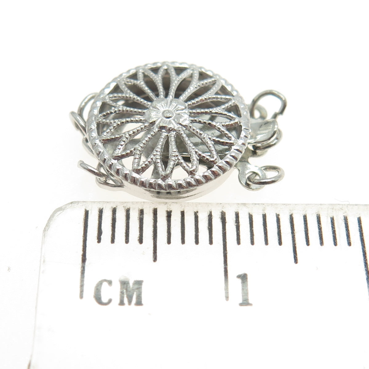 925 Sterling Silver Vintage Floral Lock Clasp For Bracelet / Necklace