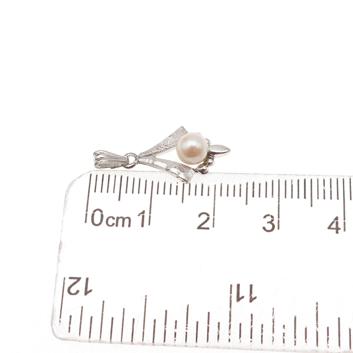 Tru-Kay 925 Sterling Silver Antique Art Deco Real Pearl Charm Pendant
