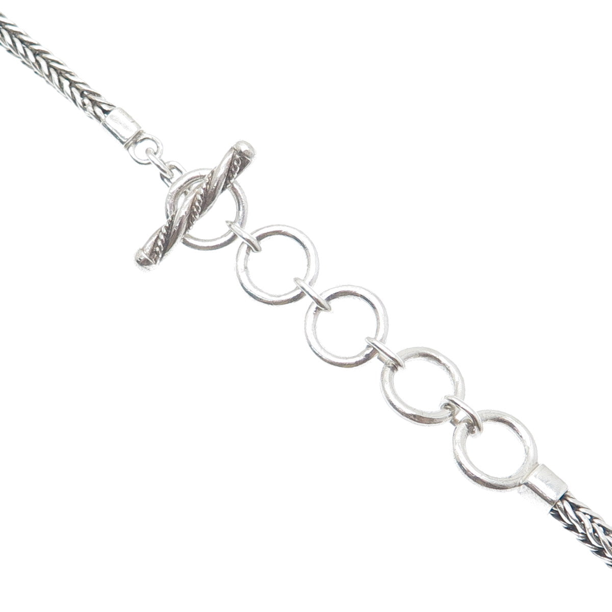 LOIS HILL Sterling Silver Vintage Granulated Cross Spiga Chain Necklace 16-18"