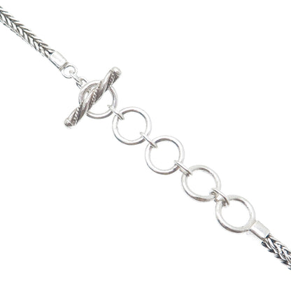 LOIS HILL Sterling Silver Vintage Granulated Cross Spiga Chain Necklace 16-18"