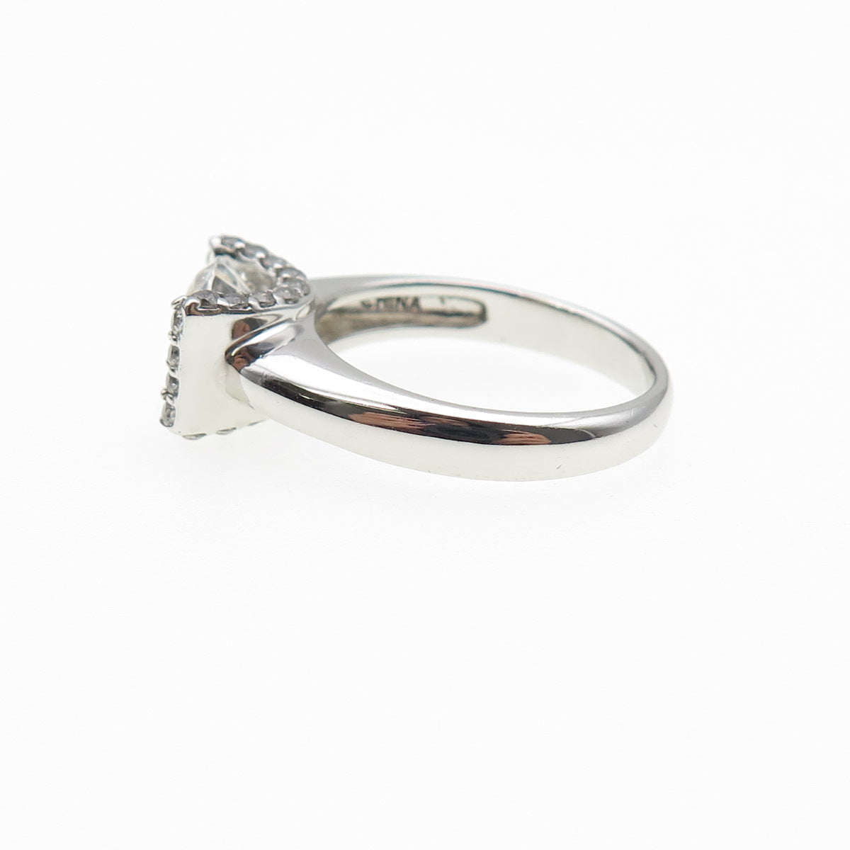 925 Sterling Silver Round-Cut C Z Engagement Ring Size 7.25