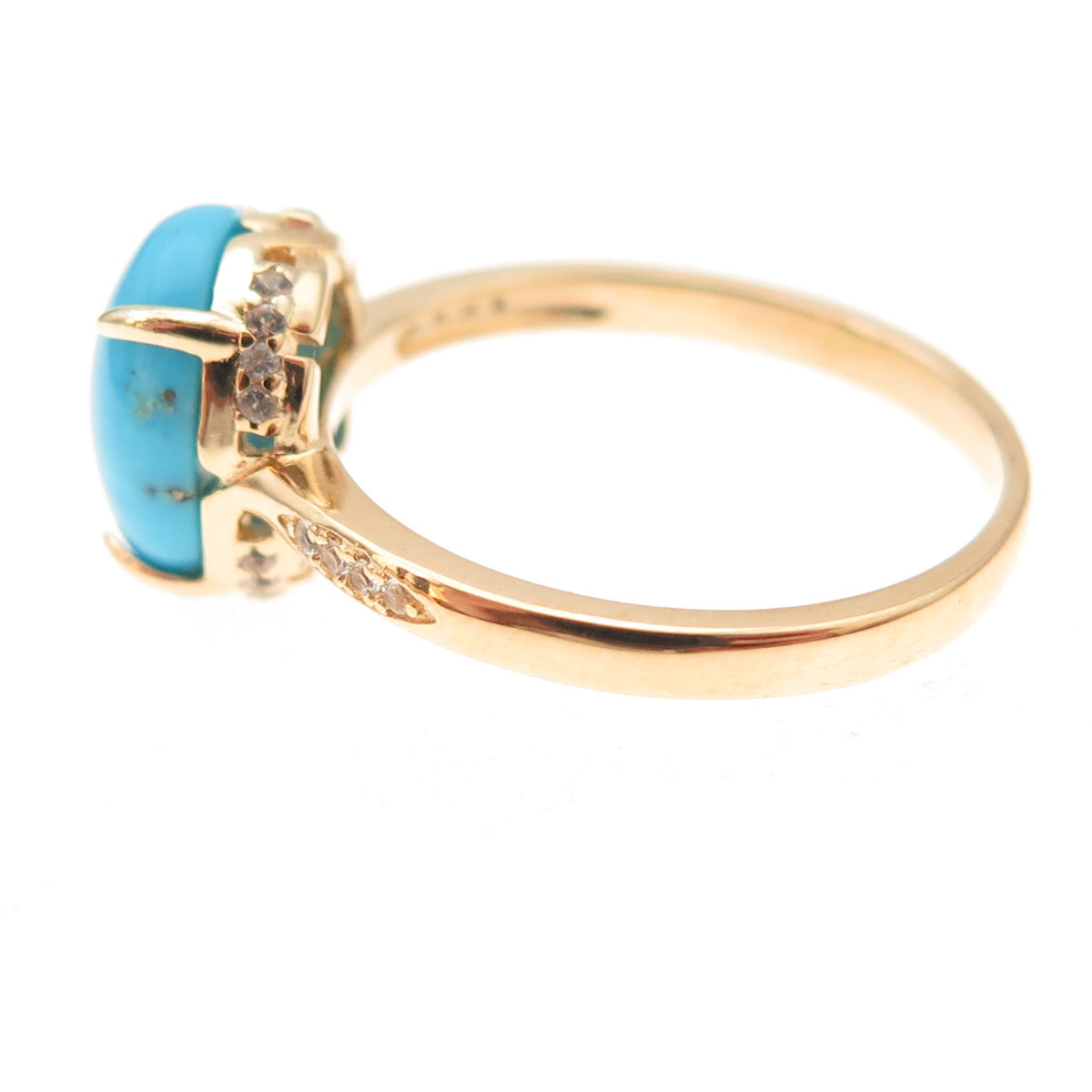 Tehya Oyama 925 Sterling Silver Gold Plated Real Turquoise Ring Size 8