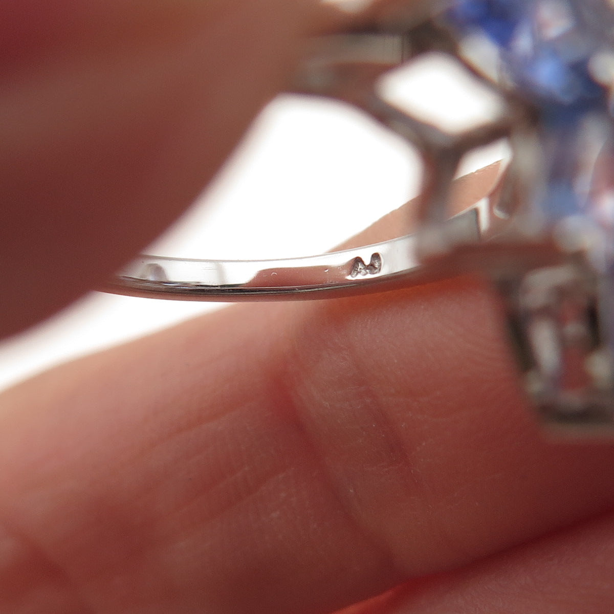 925 Sterling Silver Real Round & Pear-Cut Tanzanite Floral Ring Size 8
