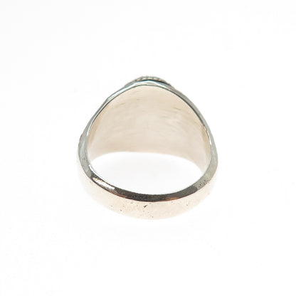 925 Sterling Vintage 2002 Lab-Created Sapphire F. Xavier School Ring Size 8.75