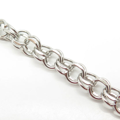 925 Sterling Silver Vintage BEAU Double Rope Link Bracelet 6.5"