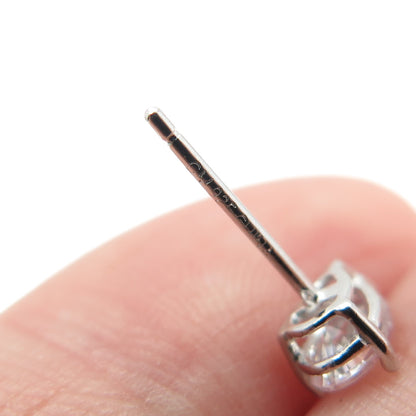 925 Sterling Silver Pear-Cut Shaped White C Z Stud Earrings