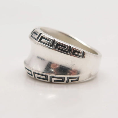 925 Sterling Silver Vintage Kabana Greek Maze Ring Size 6.25