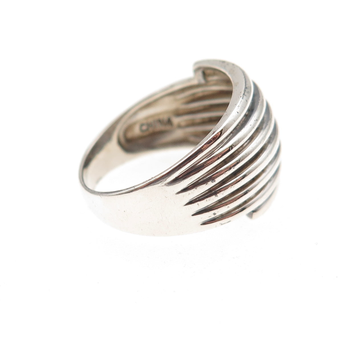 Ross Simons 925 Sterling Silver Vintage Modernist Oxidized Ring Size 8