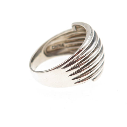 Ross Simons 925 Sterling Silver Vintage Modernist Oxidized Ring Size 8