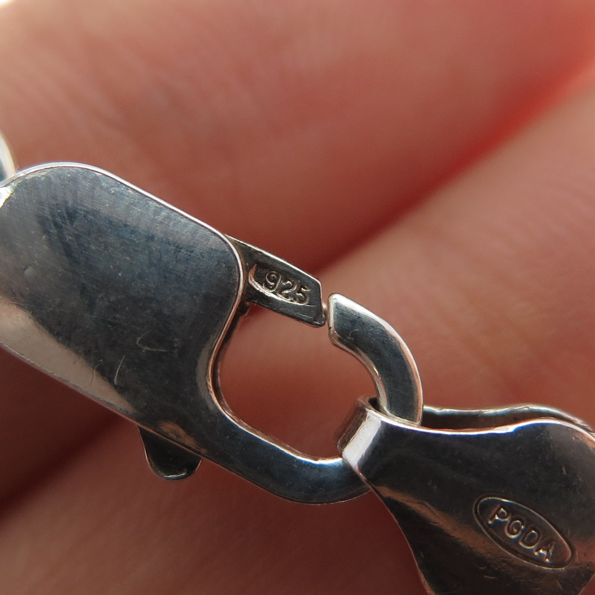 PAGODA PGDA 925 Sterling Silver Vintage Italy Figaro Chain Necklace 24"