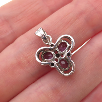 RJ Graziano 925 Sterling Silver Real Diamond & Amethyst Charm Pendant
