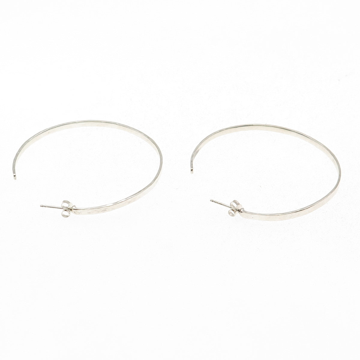 Silpada 925 Sterling Silver Vintage Hammered Large Hoop Earrings