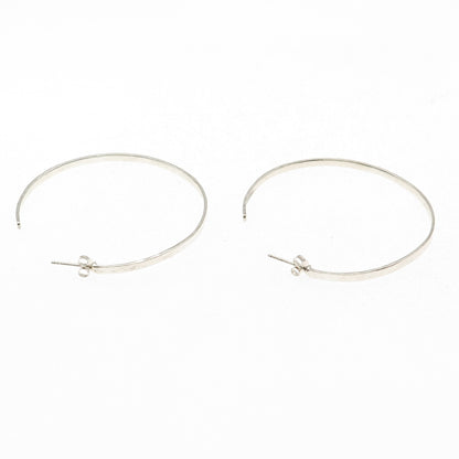 Silpada 925 Sterling Silver Vintage Hammered Large Hoop Earrings
