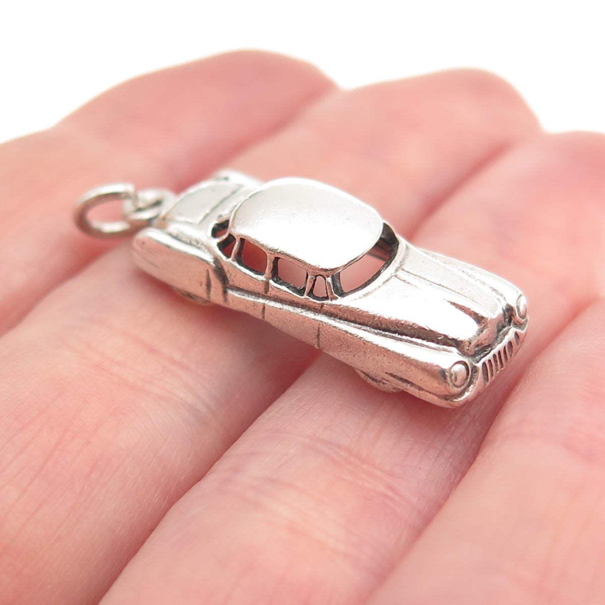 DANECRAFT 925 Sterling Silver Vintage Classic Car Oxidized 3D Charm Pendant