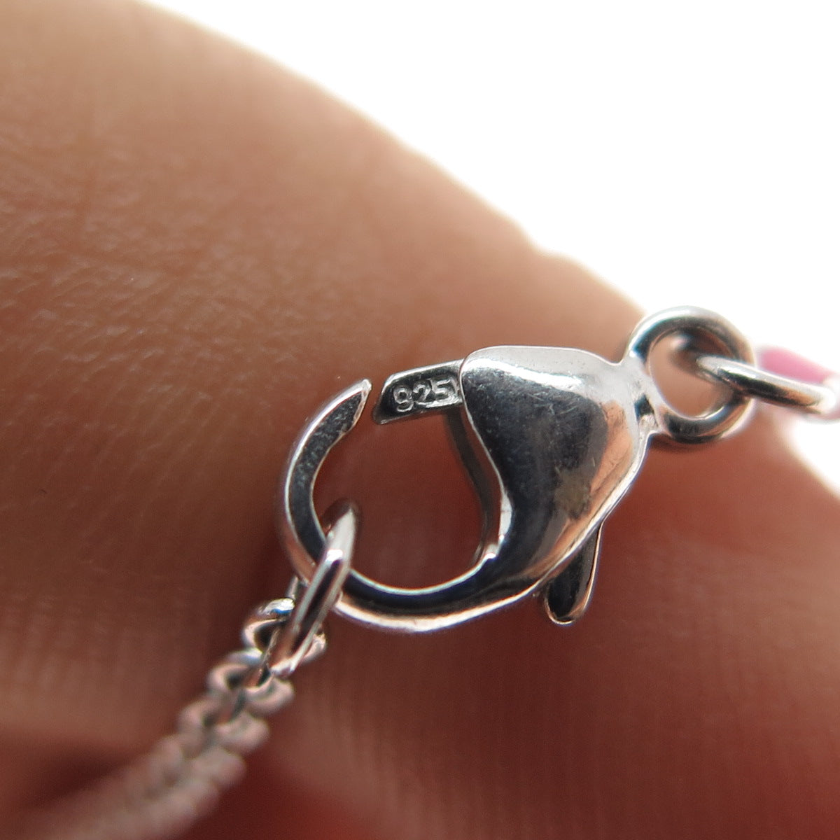 JANE SEYMOUR 925 Sterling Silver Real Diamond Cable Chain Necklace 16-18"