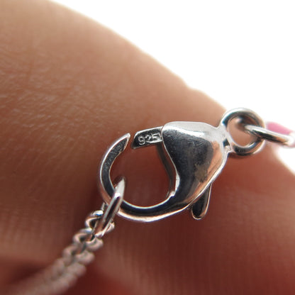 JANE SEYMOUR 925 Sterling Silver Real Diamond Cable Chain Necklace 16-18"