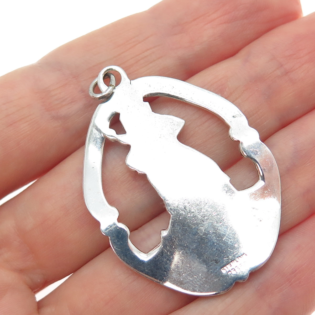 CREED Sterling Silver Antique Art Deco St. Christopher Religious Charm Pendant