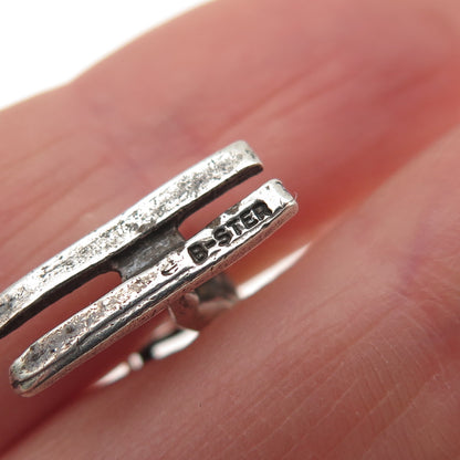 BEAU 925 Sterling Silver Vintage Female Water Skier Oxidized 3D Charm Pendant